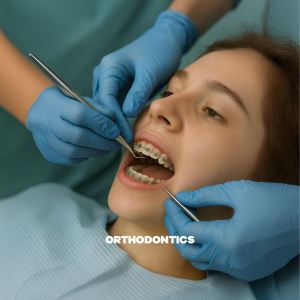 Correction of misaligned teeth and jaws using fixed or removable appliances.